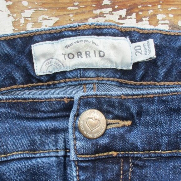 🌸SOLD🌸 TORRID Jeans Size 20 Distressed Skinny Blue Denim - Picture 11 of 11